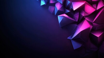 Poster - Abstract geometric background featuring colorful triangles and lines in a modern design