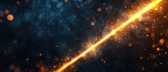 Poster - Bright yellow light streak against a dark background creating a vivid visual contrast and dynamic effect