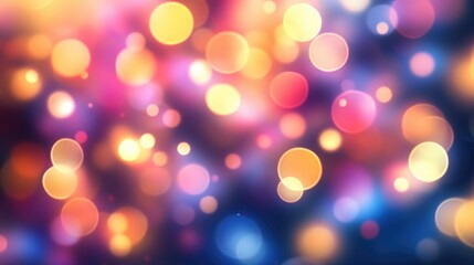 Wall Mural - Pastel color bokeh lights background. Blurred circle shapes. Multicolored blurry lights bokeh defocused abstract background for events.