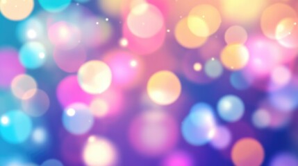 Wall Mural - Pastel color bokeh lights background. Blurred circle shapes. Multicolored blurry lights bokeh defocused abstract background for events.