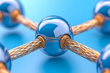 Aufkleber - The structure of the network connection of points and lines Data technology Digital background 3D rendering