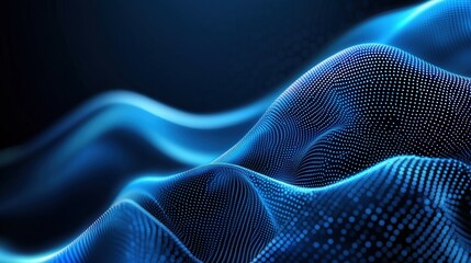 Fototapete - Abstract blue waves background design with fluid shapes and soft gradients suitable for digital use