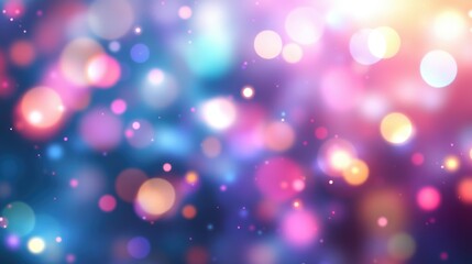 Wall Mural - Pastel color bokeh lights background. Blurred circle shapes. Multicolored blurry lights bokeh defocused abstract background for events.