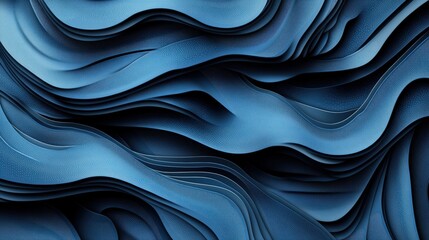 Poster - Abstract blue background with flowing wavy lines and soft gradient texture for creative designs