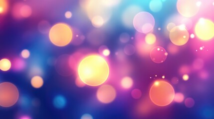 Wall Mural - Pastel color bokeh lights background. Blurred circle shapes. Multicolored blurry lights bokeh defocused abstract background for events.