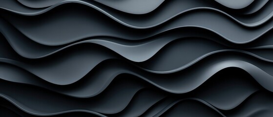 Poster - Abstract wavy background design featuring black and white waves for artistic and creative projects
