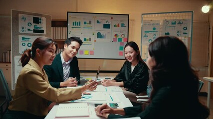 Poster - Asian Business People Having Meeting in Office