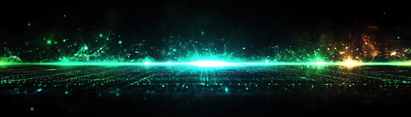 Poster - Glowing lights on a dark background creating an artistic and modern visual composition