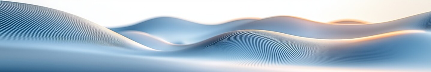 Poster - Soft Undulating Waves of Light Blue Fabric Create a Serene Atmosphere During Early Morning Hours in a Tranquil Setting