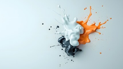 Poster - Gradient Monochrome Fade with Abstract Ink Minimal Composition  Dynamic and Expressive Digital with Vibrant Fluid Textures and Patterns
