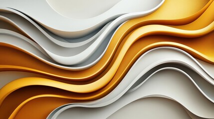 Fototapete - Abstract 3d background with wavy lines and shapes creating a dynamic visual effect