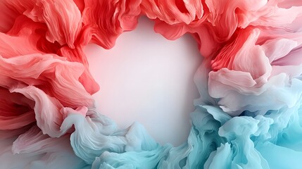 Poster - Holographic Iridescent Love Shapes Framing a Soft Futuristic Glow with an Empty White Center   Abstract Digital Background with Elegant Aesthetic and Captivating Ethereal Atmosphere