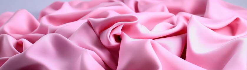 Poster - Pink silk fabric draped elegantly with soft lighting for artistic and fashion photography backgrounds