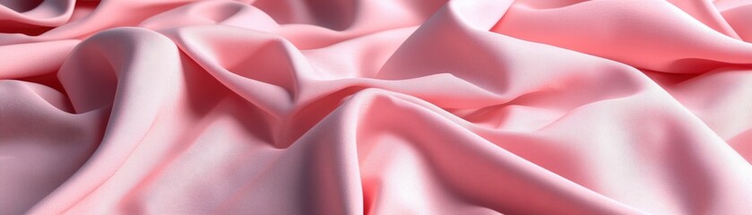 Poster - Close up of soft pink fabric texture with natural lighting and subtle shadows in a photography setting