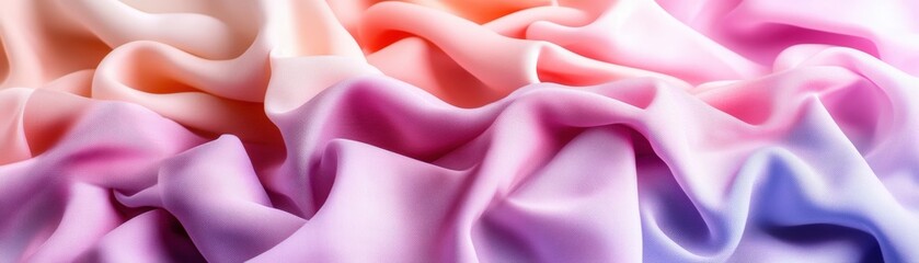 Poster - Close up image of pink and blue silk fabric showing texture and patterns