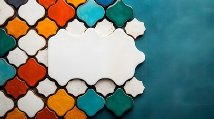 Poster - Intricate Moroccan mosaic tiles with elegant geometric patterns and designs create a visually striking and ornate background  This seamless
