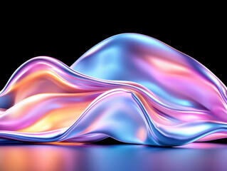 Aufkleber - vibrant and colorful abstract design featuring flowing silk fabric with smooth curves and glossy finish, creating sense of elegance and fluidity