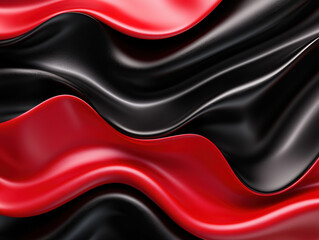 Aufkleber - Sleek red and black waves create dynamic and modern design, showcasing smooth textures and flowing lines that evoke sense of movement and elegance