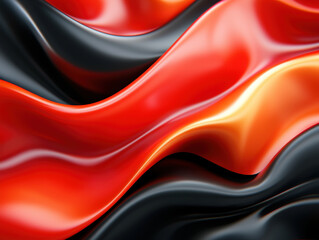 Aufkleber - Vibrant abstract design featuring flowing red, orange, and black waves, creating dynamic and energetic visual effect. smooth texture enhances overall aesthetic appeal