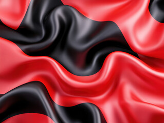 Aufkleber - Waving fabric in red and black colors creates dynamic and artistic background. smooth texture and flowing design evoke sense of movement and elegance