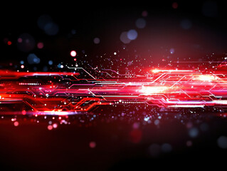 Fototapete - Vibrant abstract background with red and white light trails, creating dynamic and energetic feel. Perfect for technology and digital themes