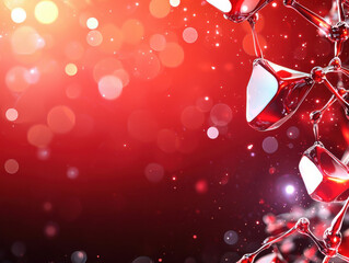 Fototapete - Vibrant red background with abstract shapes and bokeh effects, creating dynamic and artistic atmosphere. Perfect for creative projects and digital designs
