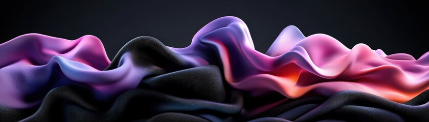Poster - Abstract 3d background with colorful wavy shapes and textured surface for design projects