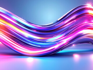 Fototapete - vibrant background featuring flowing waves of blue, pink, and purple light, creating dynamic and energetic atmosphere. colors blend seamlessly, evoking sense of movement and excitement
