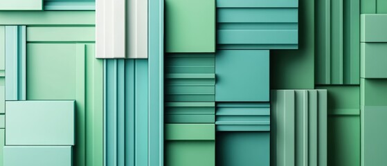 Poster - Abstract background featuring green and blue squares in a modern design suitable for various applications
