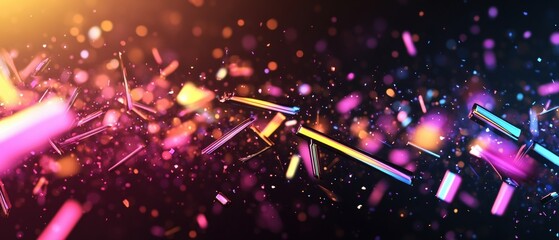 Poster - Abstract colorful particles background with vibrant hues and dynamic shapes for creative design projects