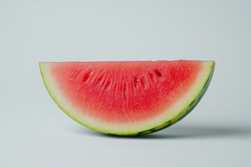 Poster - Watermelon slice isolated on a white background, no shadow under the watermelon, flat lay, high-resolution photography, hyper-realistic, stock photo, professional color grading, award-winning