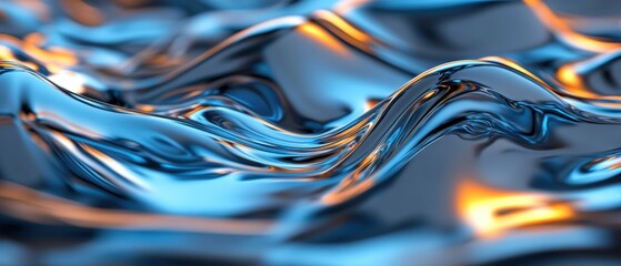 Poster - Blue and gold abstract background with textured patterns and shapes for creative projects