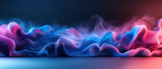 Fototapete - Abstract smoke background featuring blue and pink colors with a smooth flowing design and texture