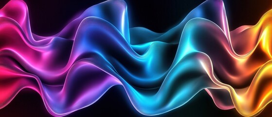 Fototapete - Abstract wave background design with flowing lines and soft color gradients in modern digital art