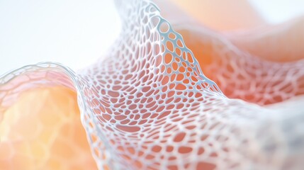 Poster - Detailed Depiction of a Biological Membrane Showing Intricate Patterns and Textures in Soft Color Tones