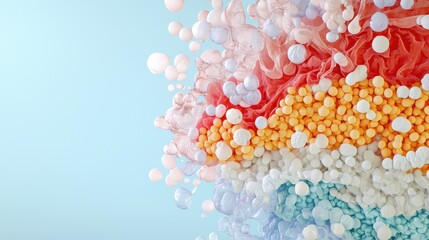 Poster - Detailed Illustration of a Biological Membrane with Vibrant Colors and Textures