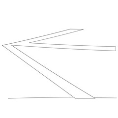 Fototapete - Continuous line drawing of cursor arrow. Single line cursor arrow icon. Vector illustration. Editable line.