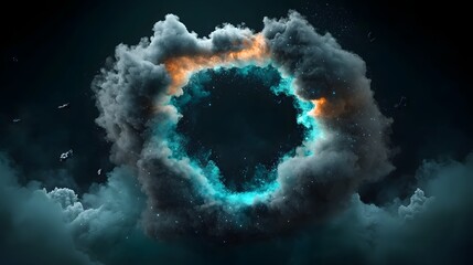 Poster - Mesmerizing Dimensional Stargate Emitting Glowing Cosmic Energy in Surreal Ethereal Landscape   A Captivating Portal to an Otherworldly Realm of Imagination and Wonder