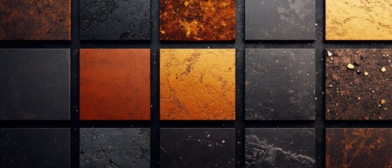 Poster - Wall displaying various colors and textures in a contemporary interior design setting