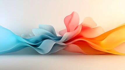 Poster - Mesmerizing holographic iridescent color waves in a sleek modern abstract art composition with a neutral central space creating a dynamic ethereal and captivating visual experience