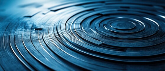 Poster - Close up image of a circular metal plate with detailed surface texture and reflection