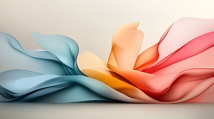 Poster - Mesmerizing Holographic Waves of Iridescent Color Abstract Art Design  Elegant sleek and modern digital with fluid dynamic and luminous color gradients in a minimalist neutral toned composition