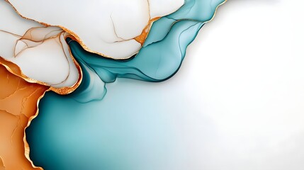 Poster - Mesmerizing Marble Swirls in Rich Blue and Gold Tones   Elegant Abstract Fluid Texture with Striking Gradient and Detailed Patterns