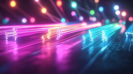 Poster - Colorful light trail creating a stunning visual effect with dynamic movement and vibrant colors illuminating the scene
