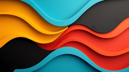 Poster - Mesmerizing retro wave patterns with bold color contrast in dynamic symmetry creating a futuristic digital and visually striking abstract background