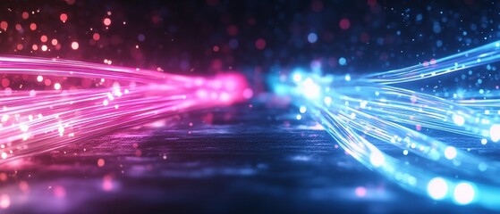 Poster - Brilliantly bright light streaks creating a sense of motion and excitement against a dark and mysterious background