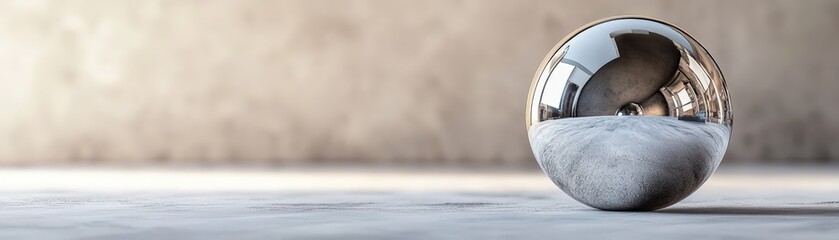 Poster - Polished silver egg object with a smooth surface glimmering under light showcasing a sleek and modern design