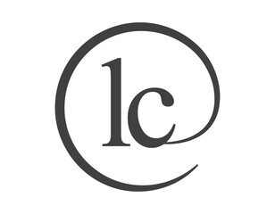 Aufkleber - LC logo from two letter with circle shape email sign style. L and C round logotype of business company