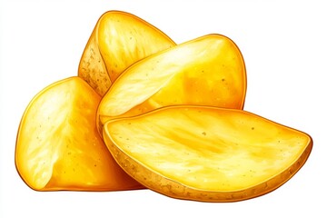Aufkleber - Fries isolated on a white background, cutout, silhouette, PNG file with a transparent background. French fries. Nigerian and Moroccan potato chips. High quality, high resolution. For a design