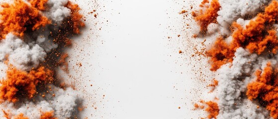 Poster - A bunch of orange and white fire flames creating a dynamic and intense visual display of heat and energy in motion